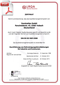 Stocksiefen GmbH - Zertifizierte Qualität